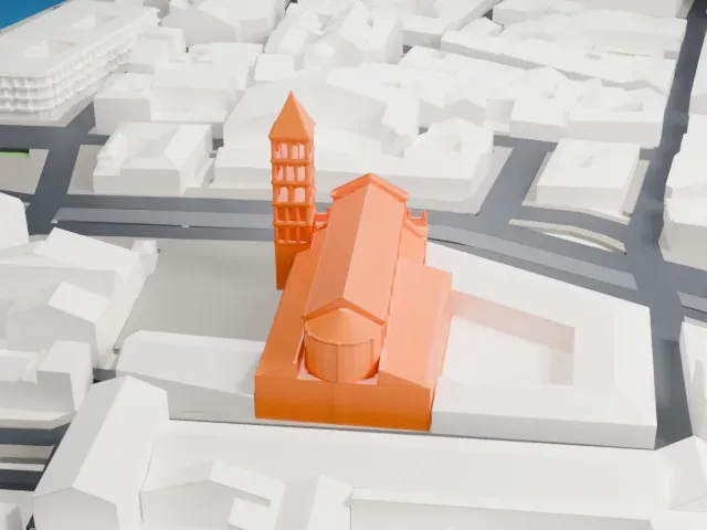 San Crisogono model, West view