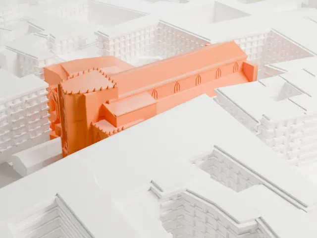 San Domenico Maggiore model, East view