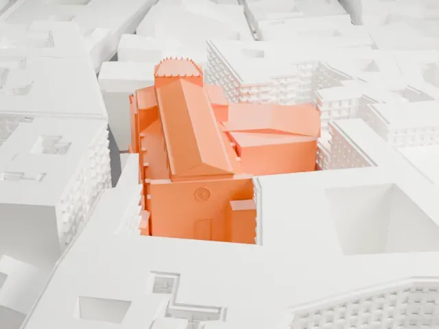 San Domenico Maggiore model, North view