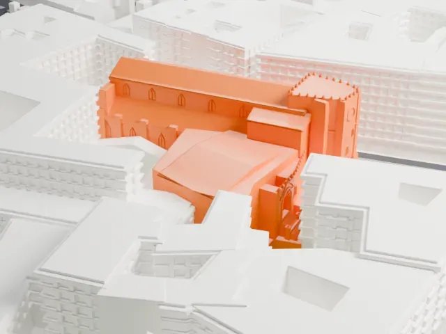 San Domenico Maggiore model, South view