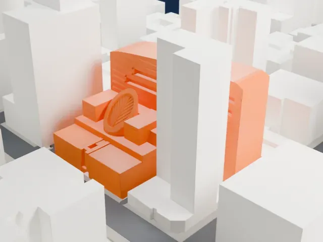 San Francisco Museum of Modern Art model, South view