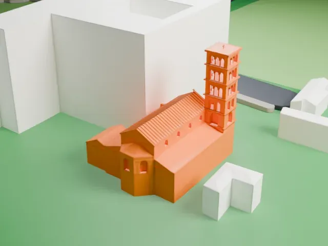 San Giovanni a Porta Latina model, East view