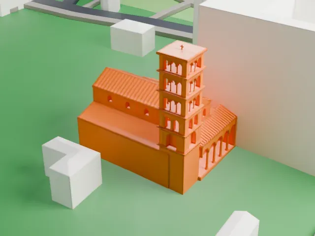 San Giovanni a Porta Latina model, North view