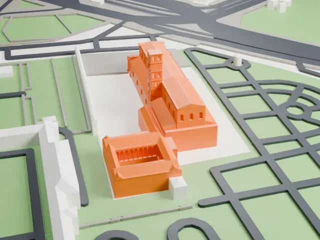 San Lorenzo fuori le mura model, East view
