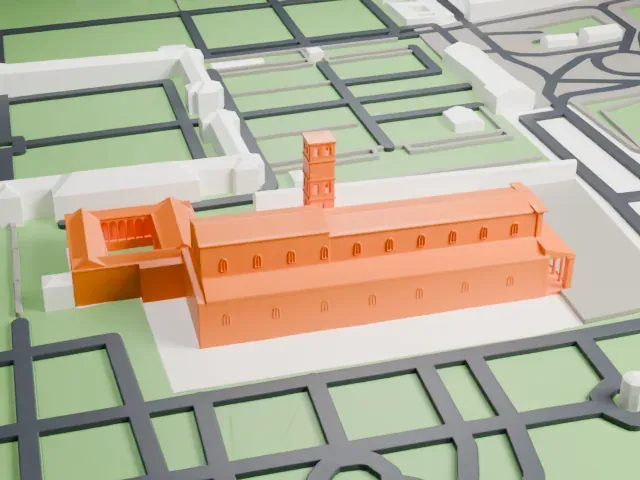 San Lorenzo fuori le mura model, North view