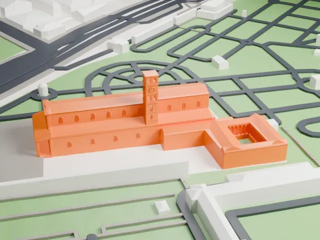 San Lorenzo fuori le mura model, South view