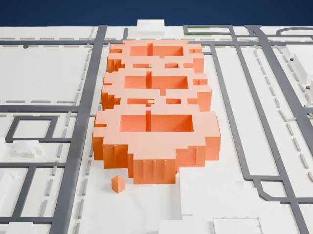 San Marcos Hotel model, East view