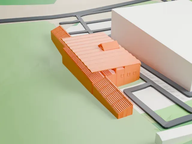 San Marino Stadium model, North view