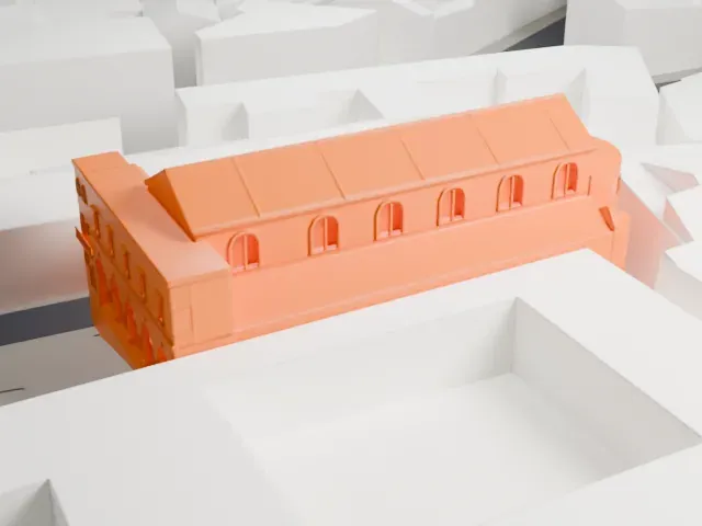 San Pietro in Vincoli model, South view