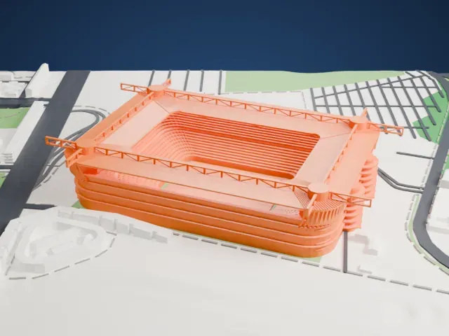 San Siro model, East view