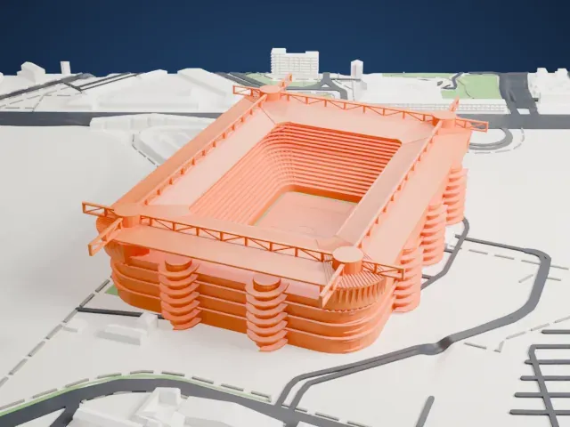 San Siro model, North view
