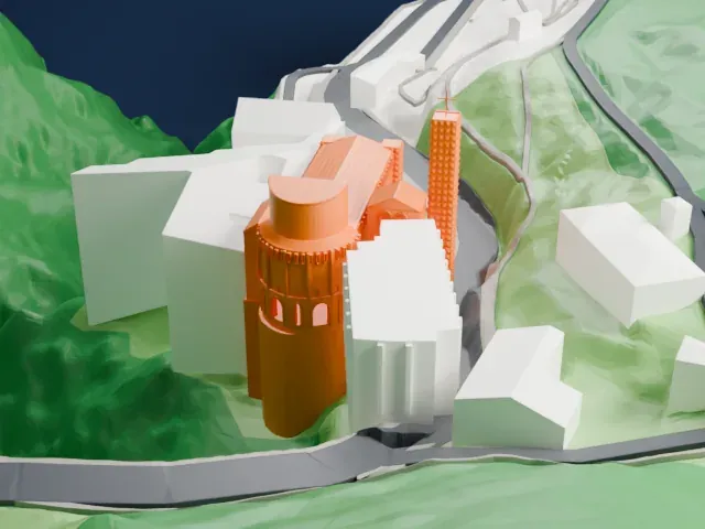 Sanctuary of Arantzazu model, East view