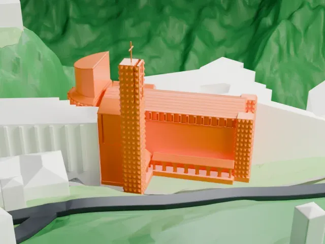 Sanctuary of Arantzazu model, North view