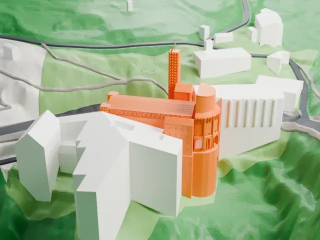 Sanctuary of Arantzazu model, South view