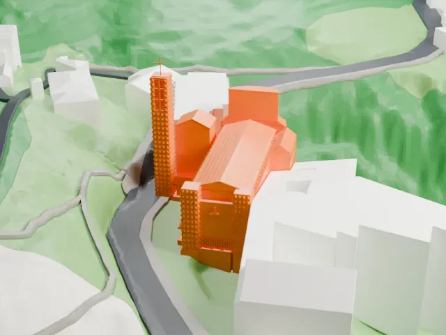 Sanctuary of Arantzazu model, West view