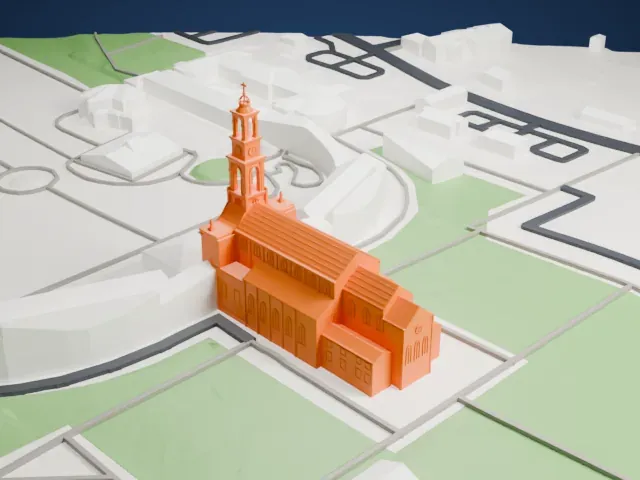 Sanctuary of Fátima model, East view