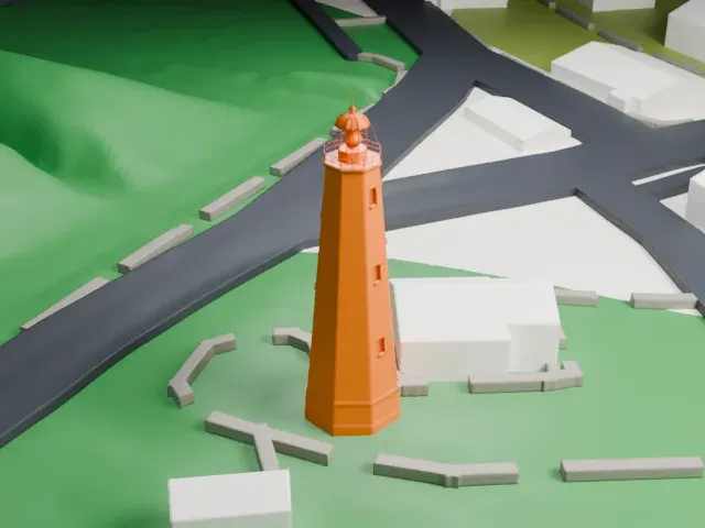 Sandy Hook Light model, North view
