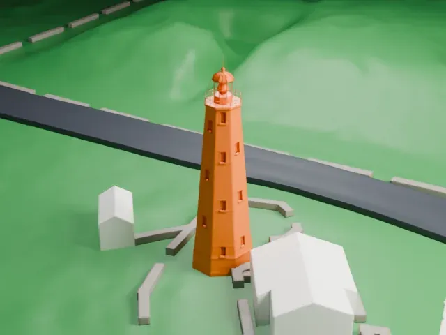 Sandy Hook Light model, West view
