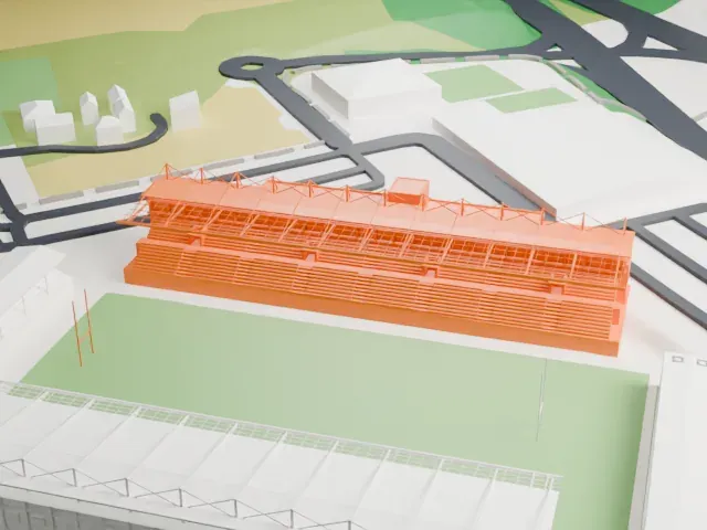 Sandy Park model, East view