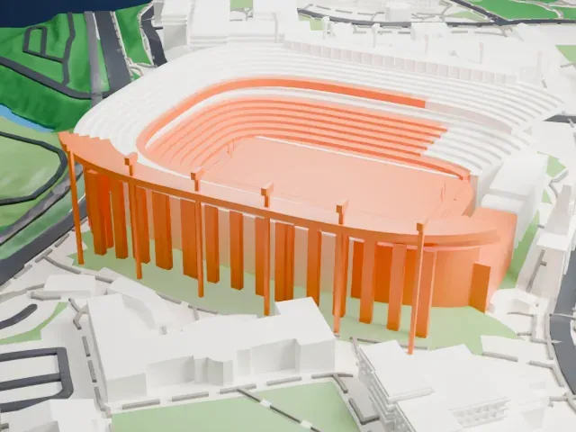 Sanford Stadium model, North view