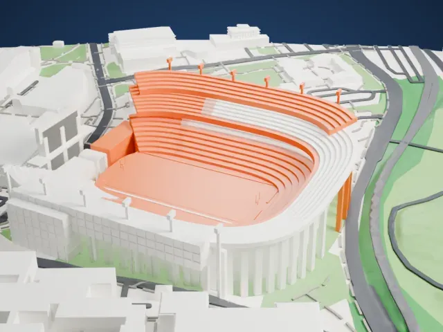 Sanford Stadium model, South view