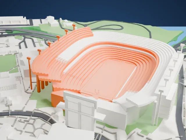 Sanford Stadium model, West view
