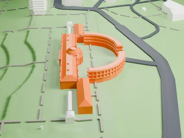 Sanssouci Palace model, East view