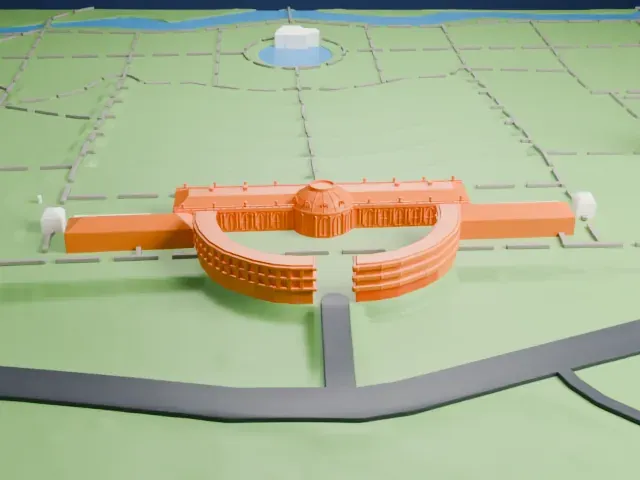 Sanssouci Palace model, North view