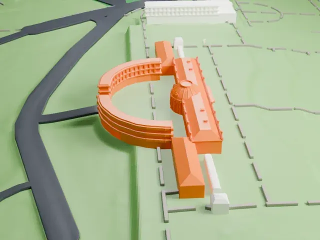 Sanssouci Palace model, West view