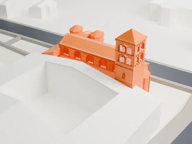 Sant'Agnese fuori le mura model, South view