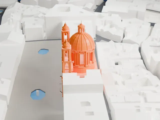 Sant'Agnese in Agone model, North view