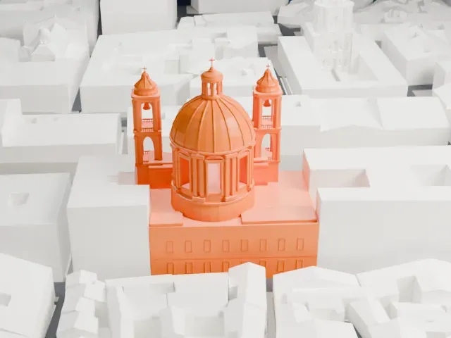 Sant'Agnese in Agone model, West view
