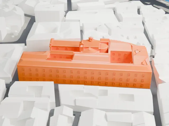 Sant'Agostino, Rome model, East view