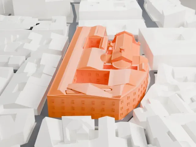 Sant'Agostino, Rome model, North view