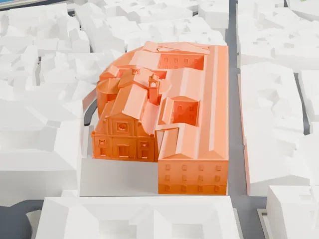 Sant'Agostino, Rome model, South view