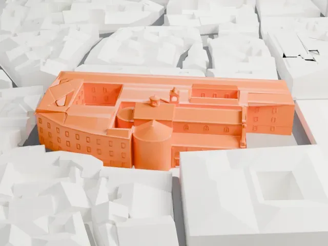 Sant'Agostino, Rome model, West view