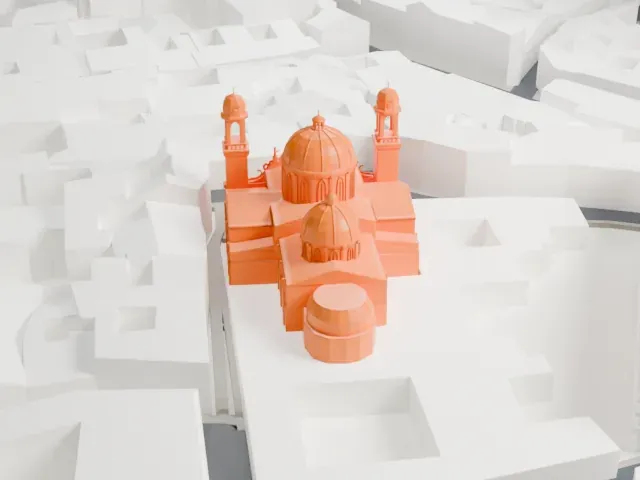 Sant'Alessandro in Zebedia model, East view