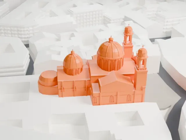 Sant'Alessandro in Zebedia model, North view