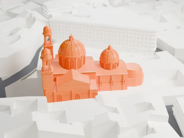 Sant'Alessandro in Zebedia model, South view