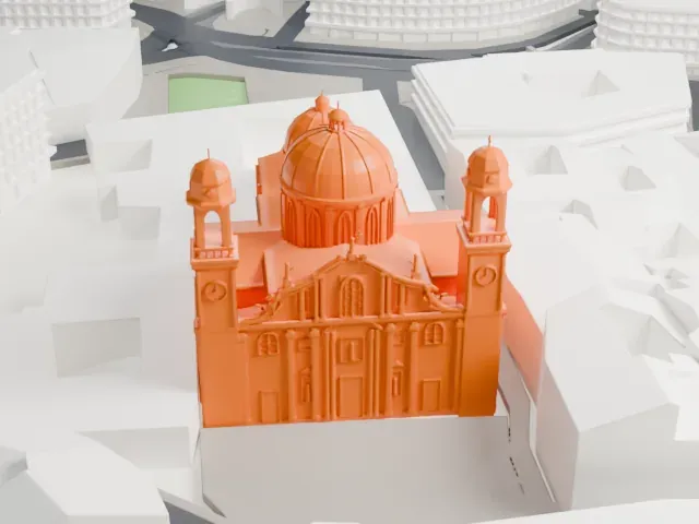 Sant'Alessandro in Zebedia model, West view