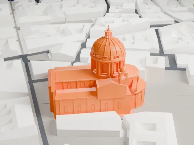 Sant'Ambrogio e Carlo al Corso model, North view