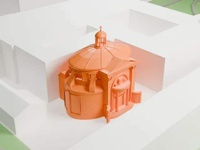 Sant'Andrea al Quirinale model, North view