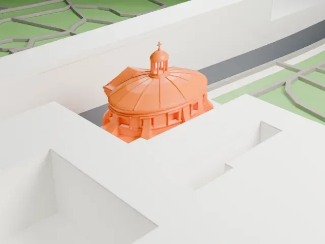Sant'Andrea al Quirinale model, South view