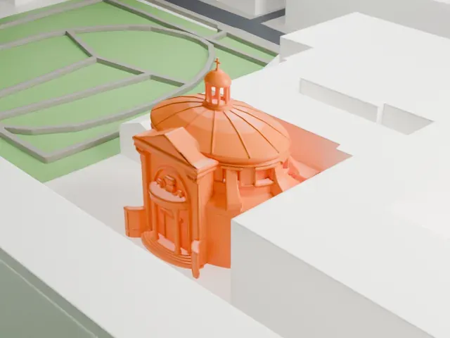 Sant'Andrea al Quirinale model, West view