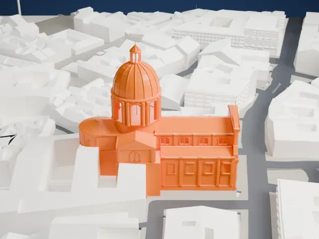 Sant'Andrea della Valle model, East view
