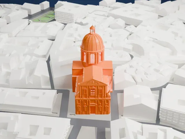 Sant'Andrea della Valle model, North view