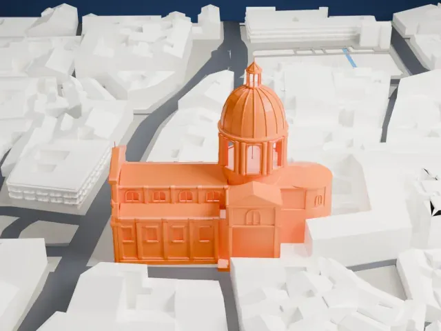 Sant'Andrea della Valle model, West view