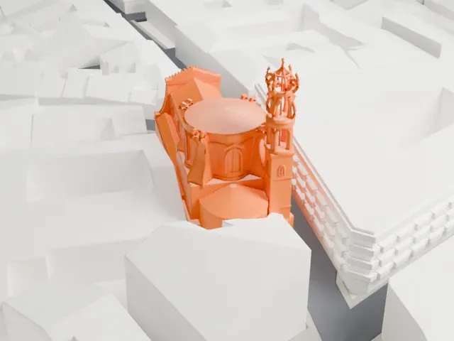 Sant'Andrea delle Fratte model, East view