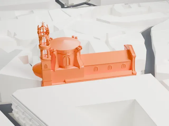 Sant'Andrea delle Fratte model, North view