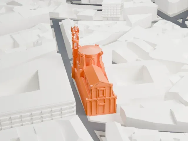 Sant'Andrea delle Fratte model, West view